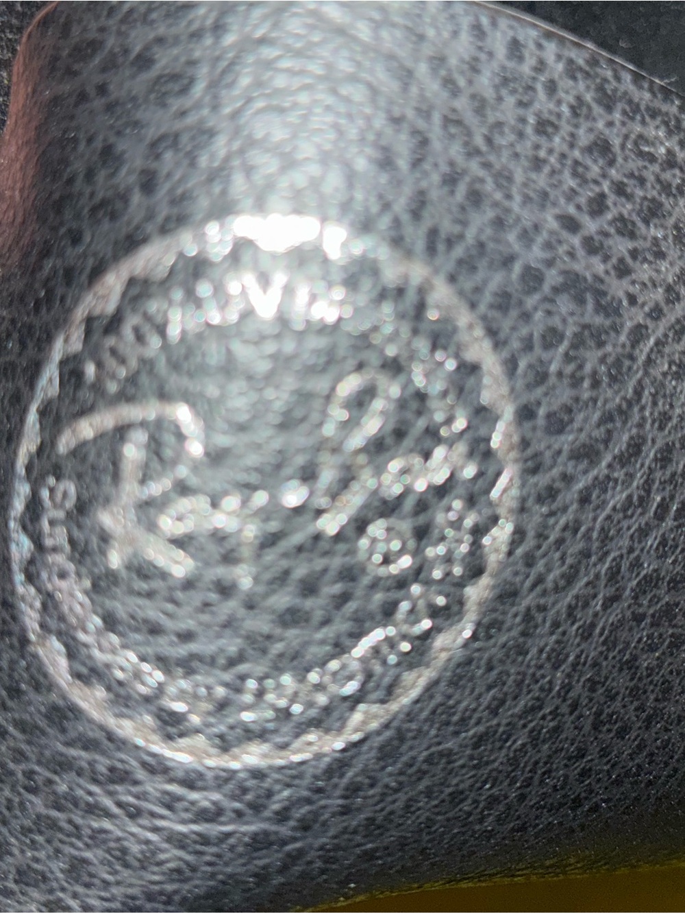 Ray-Ban Black Leather Wallet with Embossed Logo